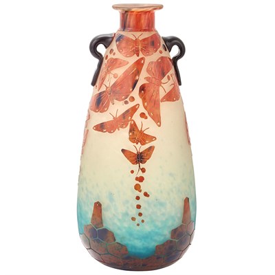 Lot 452 - Le Verre Francais Acid Etched Cameo Glass Vase...