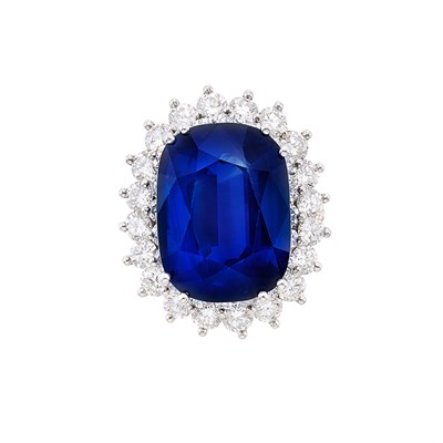 Lot 361 - Platinum, Sapphire and Diamond Ring, Tiffany & Co.