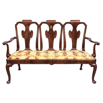 Lot 112 - George II Brass Inlaid Padouk Triple Chair...