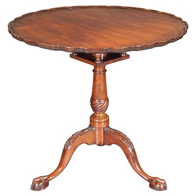 Lot 170 - Chippendale Mahogany Tilt-Top Tea Table The...