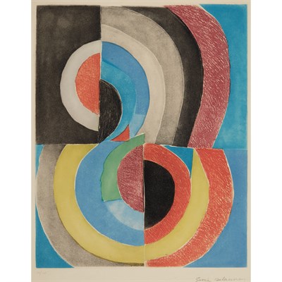 Lot 50 - Sonia Delaunay (1885-1979) COMPOSITION Color...