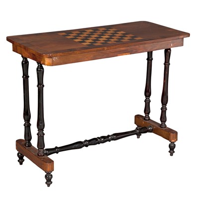 Lot 253 - Victorian Ebonized and Rosewood Games Table...
