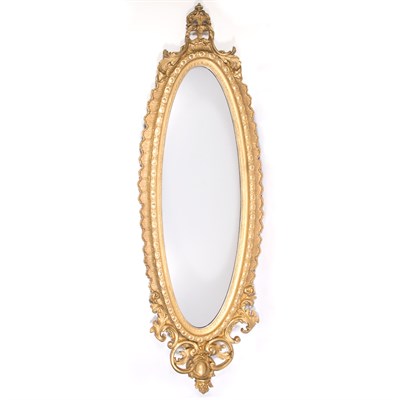 Lot 257 - Victorian Giltwood Pier Mirror Of oval form,...