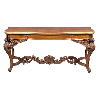 Lot 305 - George III Style Carved Walnut and Marquetry...