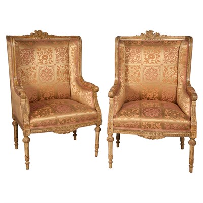 Lot 161 - Pair of Louis XVI Style Carved and Giltwood...