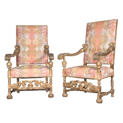 Lot 331 - Pair of Baroque Style Carved and Painted...