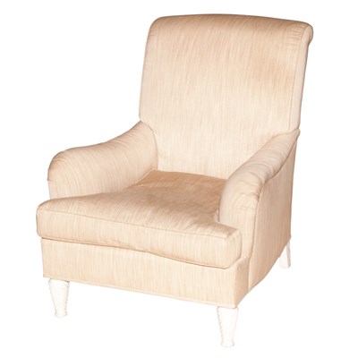 Lot 196 - Upholstered White Painted Club Chair