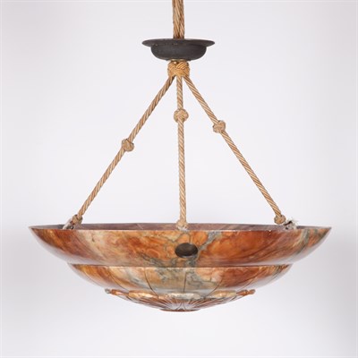 Lot 497 - Art Deco Style Alabaster Plafonnier The...