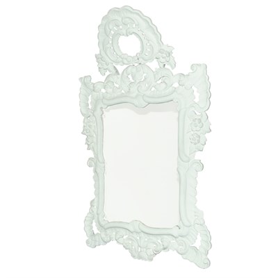 Lot 219 - Rococo Style White Painted Mirror Height 43...