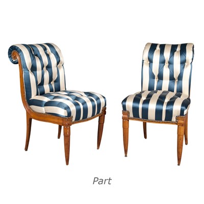 Lot 293 - Set of Four Charles X Style Upholstered Side...