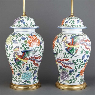 Lot 298 - Pair of Chinese Floral Decorated Porcelain...