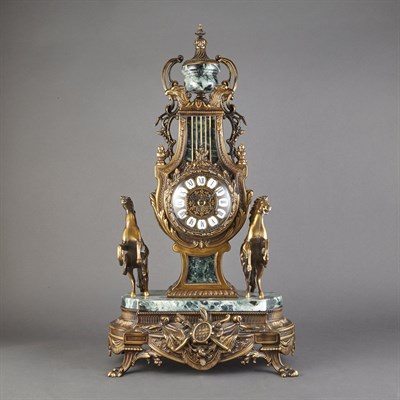 Lot 328 - Louis XVI Style Patinated-Metal and Green...