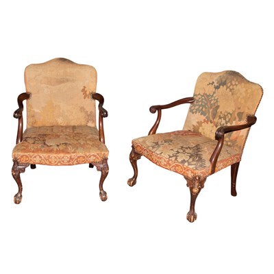 Lot 500 - Pair of George III Style Mahogany Library...