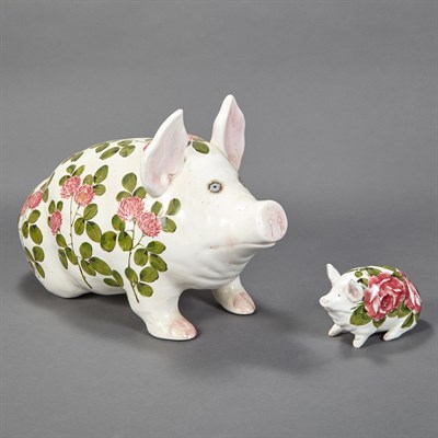 Lot 316 - Two Wemyss Pottery Figures of Pigs Height of...
