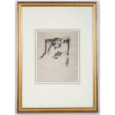 Kneeling In An Armchair