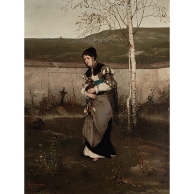 Lot 8 - Vaclav Brozik Czech, 1851-1901 Remembering,...
