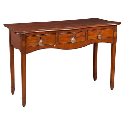 Lot 215 - George III Inlaid Mahogany Serpentine Side...