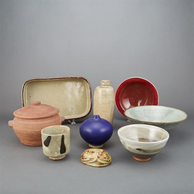 Lot 264 - Group of Nine Studio Pottery Articles Length...