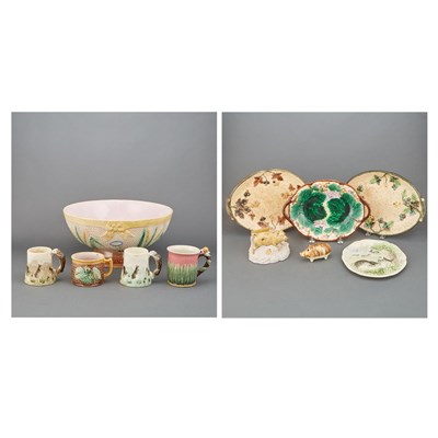 Lot 204 - Group of Eleven Majolica Table Articles...