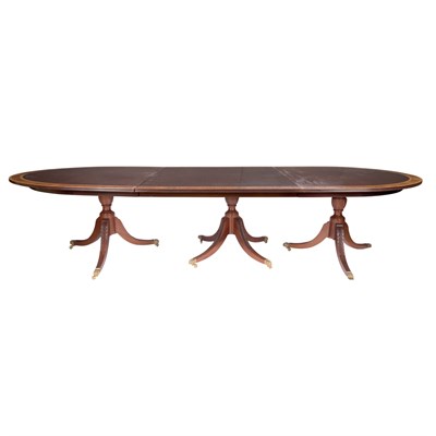 Lot 342 - George III Style Banded Mahogany Triple...