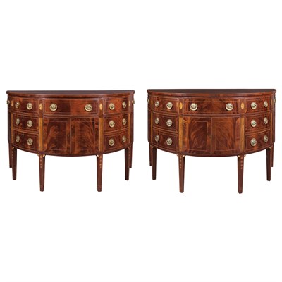 Lot 362 - Pair of George III Style Inlaid Mahogany and...