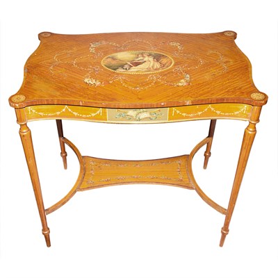 Lot 493 - Edwardian Painted Satinwood Side Table Height...