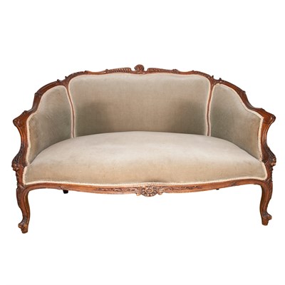 Lot 170 - Louis XV Style Carved Wood Settee Length 53...