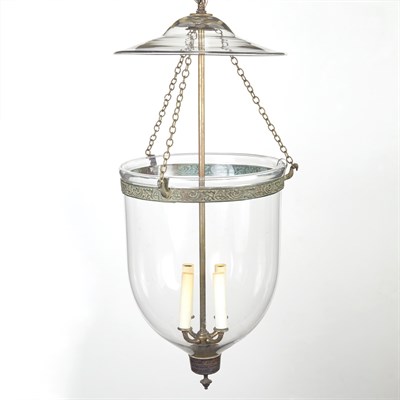 Lot 344 - Clear Glass Bell Lantern Fitted for...