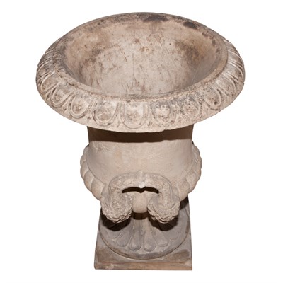 Lot 479 - Pair of English Terra Cotta Urns Each of...