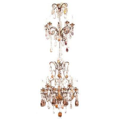 Lot 487 - Continental Iron and Glass Eighteen-Light...