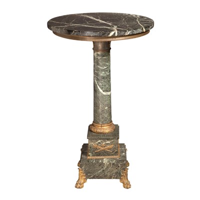 Lot 168 - Empire Style Gilt-Metal Mounted Green Marble...