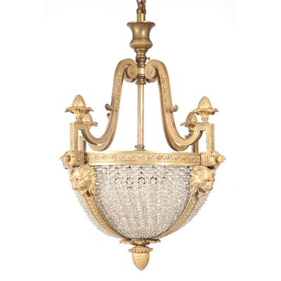 Lot 317 - Louis XVI Style Gilt-Bronze and Beaded Glass...