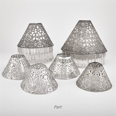 Lot 324A - Group of Twelve Silver Plated Lamp Shades...