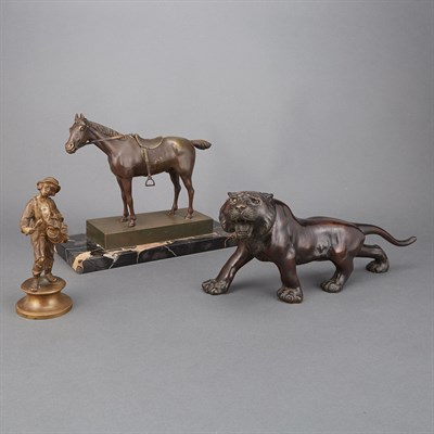 Lot 329 - Group of Three Bronze Sculptures Length of...