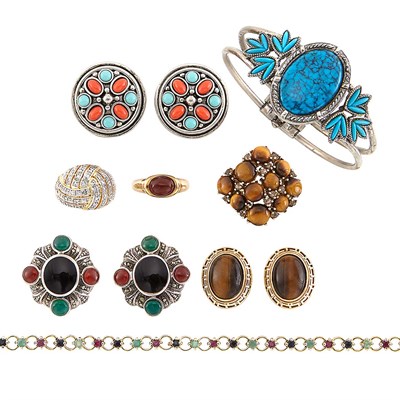 Lot 1498 - Group of Sterling Silver and Costume Jewelry