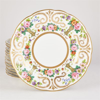 Lot 282 - Set of Twelve Gilt and Polychrome Decorated...