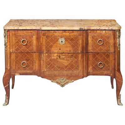 Lot 343 - Transitional Louis XV/XVI Style Metal Mounted...
