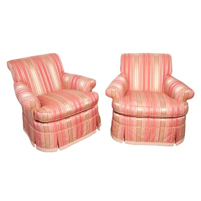 Lot 267 - Pair of Upholstered Club Chairs