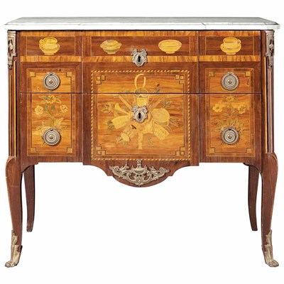 Lot 387 - Transitional Louis XV/XVI Style Metal Mounted...