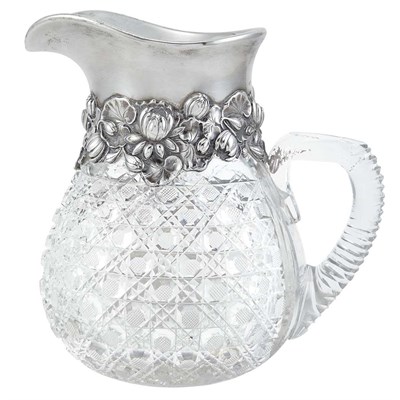 Lot 330 - Gorham Silver Mounted Cut Glass Pitcher Late...