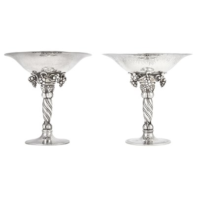 Lot 399 - Pair of George Jensen Sterling Silver Compotes...