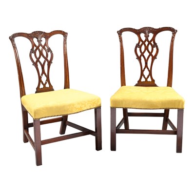 Lot 108 - Pair of George III Mahogany Side Chairs Circa...