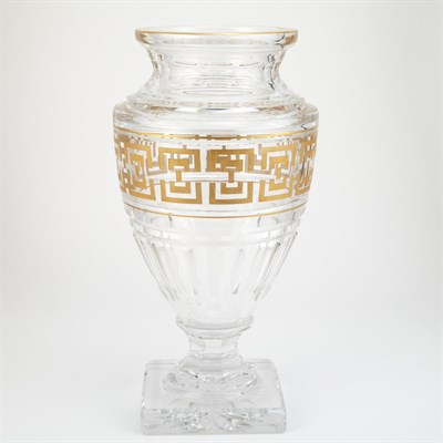 Lot 607 - Val St. Lambert Blown and Cut Glass Vase In...