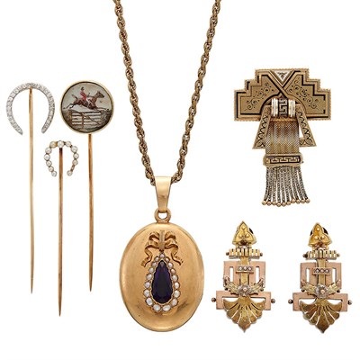 Lot 1361 - Group of Gold and Gold-Filled Jewelry