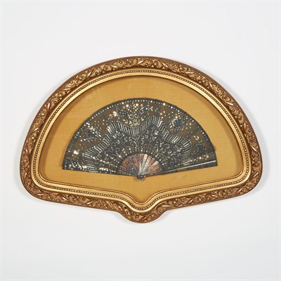 Lot 339 - Group of Three Framed Folding Fans Comprising...