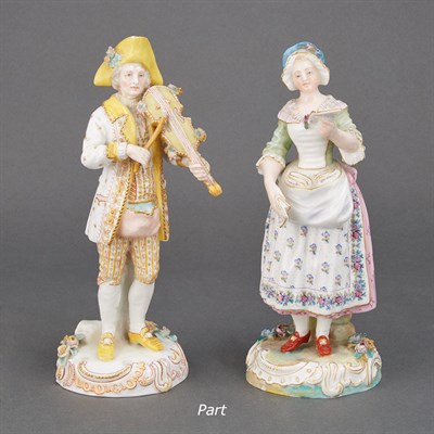 Lot 332 - Two Meissen Style Porcelain Figures Height of...