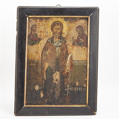 Lot 408 - Two Painted Icons on Wood Panels Russian...
