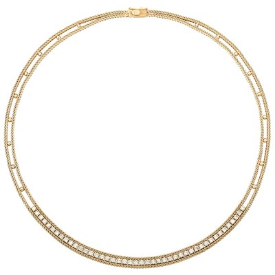 Lot 1094 - Gold and Diamond Necklace