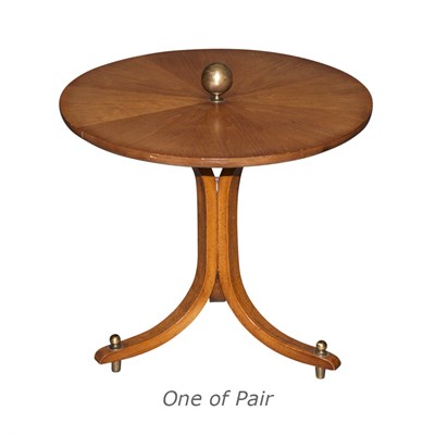 Lot 157 - Pair of Mid Century Oak and Brass Side Tables...