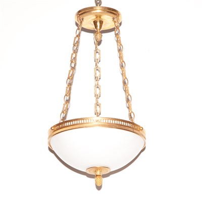 Lot 398 - Pair of Empire Style Gilt-Metal and Frosted...